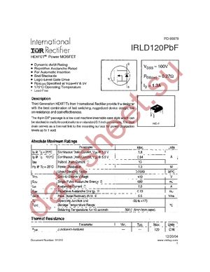 IRLD120PBF datasheet  